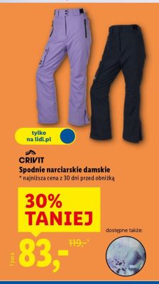 Spodnie narciarskie damskie Crivit promocja w Lidl