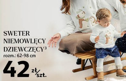 Sweterek dziewczęcy świąteczny 62-98 cm Auchan inextenso promocja