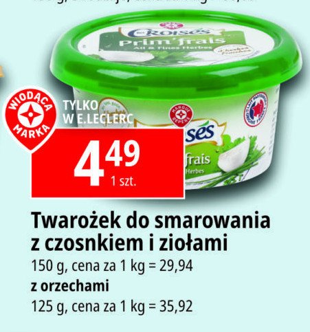 Twarożek do smarowania z czosnkiem i ziołami Wiodąca marka croises promocja