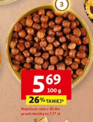 Orzechy laskowe prażone luzem lub w opakowaniu 1 kg promocja w Auchan