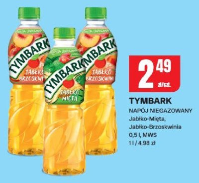 Napój Tymbark Jabłko-Mięta, Jabłko-Brzoskwinia niegazowany promocja w Chorten