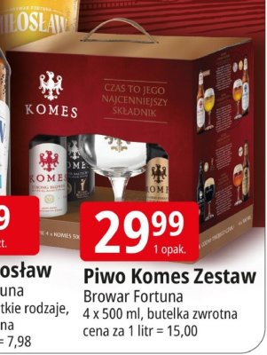 Piwo Komes Zestaw Browar Fortuna promocja w Leclerc
