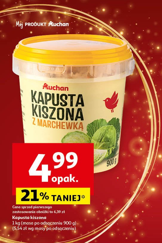 Kapusta kiszona z marchewką Auchan promocja w Auchan