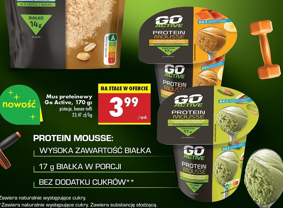 Mus pistacjowy Go active promocja w Biedronka