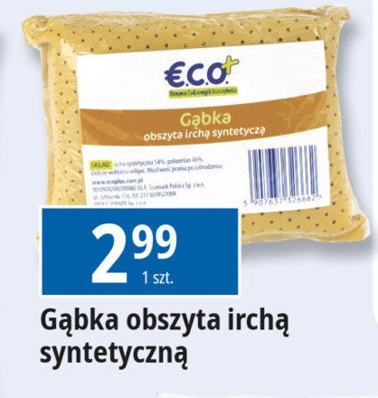 Gąbka obszyta irchą syntetyczną Eco+ promocja w Leclerc