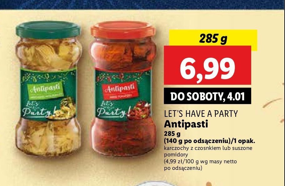 Antipasti suszone pomidory Let's have a party! promocja