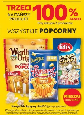 Popcorn różne rodzaje marki trzeci -100% taniej promocja w Kaufland