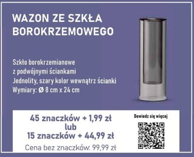 Wazon ze szkła borokrzemowego promocja w Stokrotka