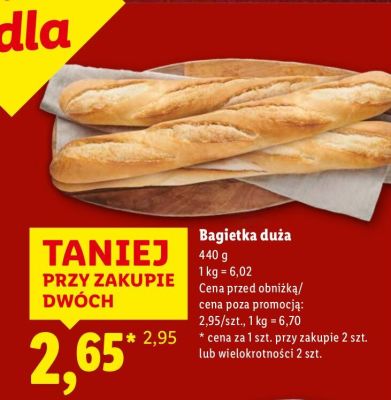 Bagietka duża promocja w Lidl