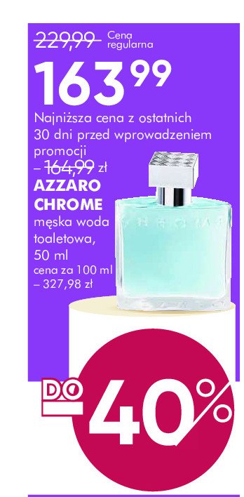 Woda toaletowa Azzaro chrome promocja w Super-Pharm