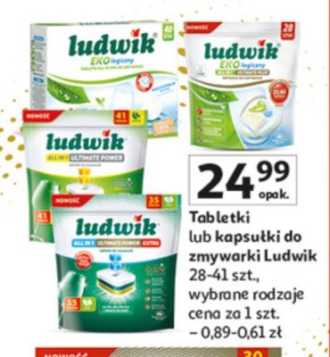 Tabletki lub kapsułki do zmywarki Ludwik promocja w Auchan