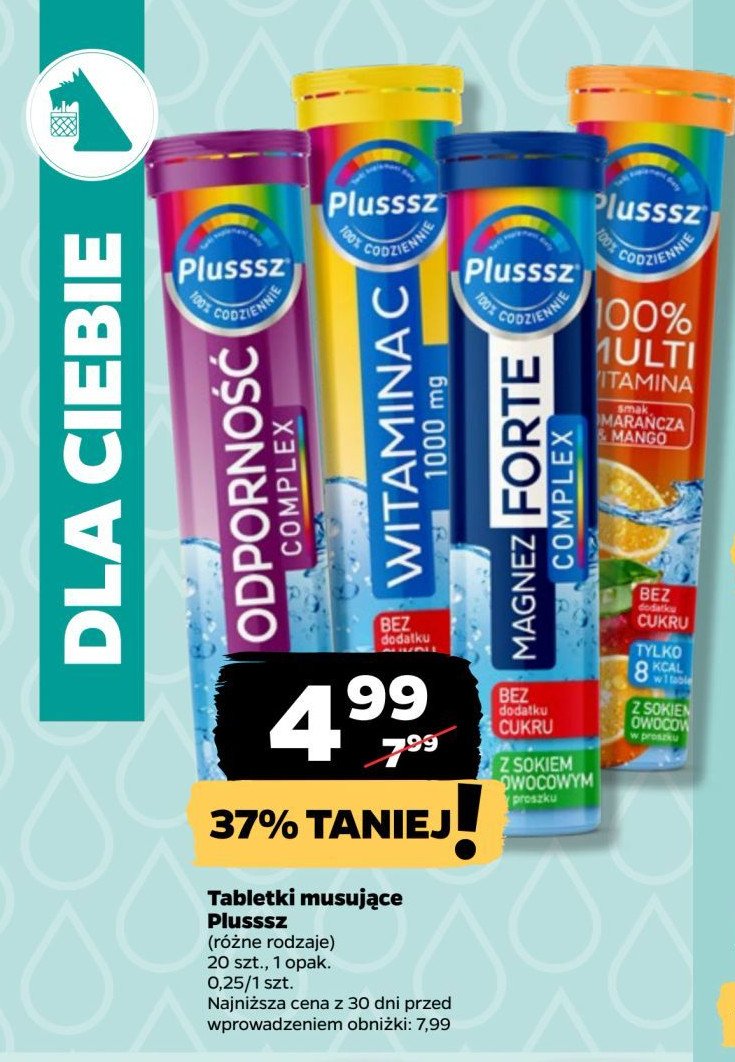 Tabletki odporność complex z sokiem cytrusowym Plusssz promocja w Netto