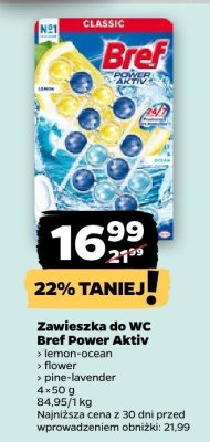 Zawieszka do WC Power Aktiv lemon-ocean Bref promocja w Netto