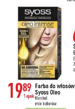 Krem koloryzuj膮cy 12-00 srebrzysty blond Syoss oleo intense thermo care promocja