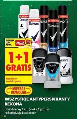 Wszystkie antyperspiranty Rexona promocja w Biedronka
