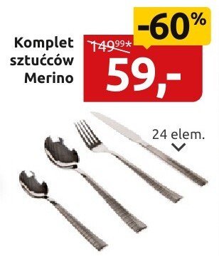 Komplet sztućców Merino 24 elem. promocja w Black Red White