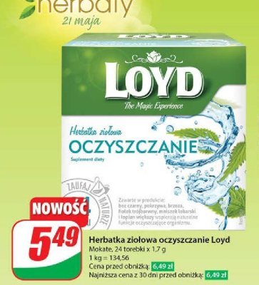 Herbatka oczyszczanie Loyd tea the magic experience promocja