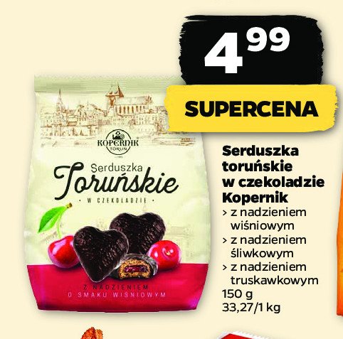 Pierniki serduszka truskawkowe w czekoladzie Kopernik promocja