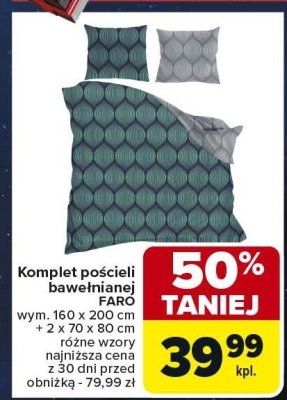Komplet pościeli bawełnianej wym. 160 x 200 cm + 2 x 70 x 80 cm różne wzory promocja w Carrefour