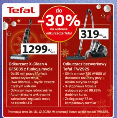 Odkurzacz X-Clean 4 GF5035 z funkcją mycia Tefal promocja w Auchan