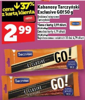 Kabanosy Tarczyński Exclusive 60150 g promocja w TOPAZ