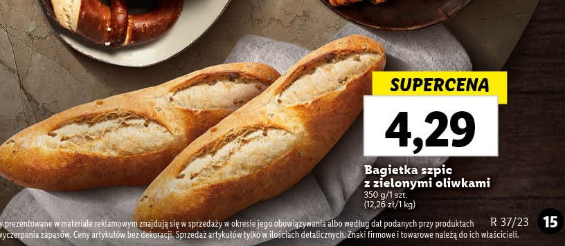 Bagietka z zielonymi oliwkami promocja