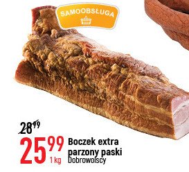 Boczek extra parzony paski Dobrowolscy promocja