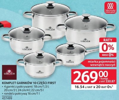 Komplet garnków 10 części First GERLACH promocja w Selgros