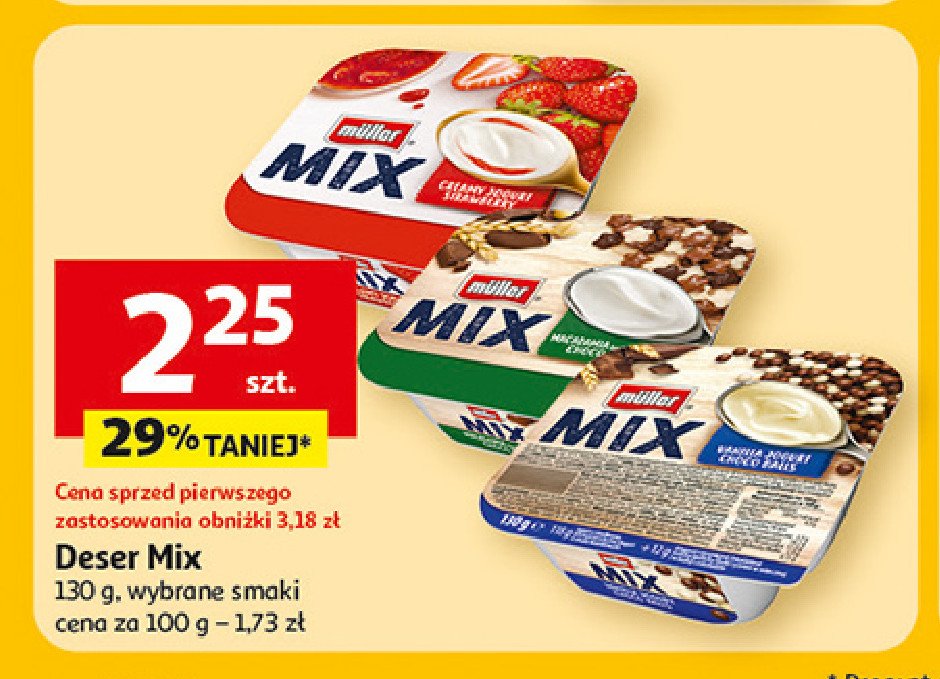 Jogurt truskawkowy Muller mix promocja w Auchan