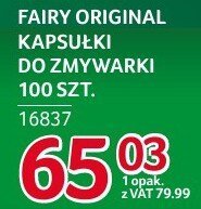 Kapsułki do zmywarki Fairy Original 100 szt. promocja w Selgros