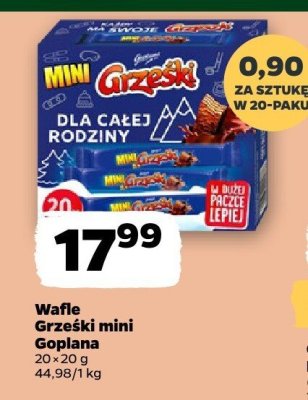 Wafle Grzeski mini Goplana promocja w Netto