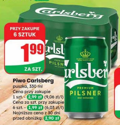 Piwo Carlsberg puszka promocja w Dino