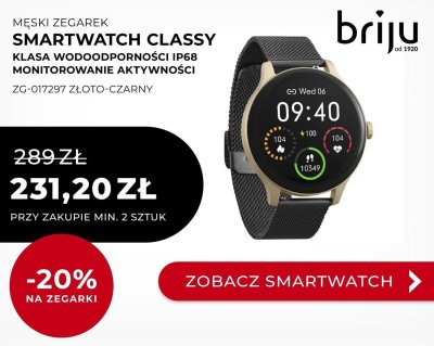 Smartwatch Classy męski zegarek ZG-017297 złoto-czarny promocja w Briju