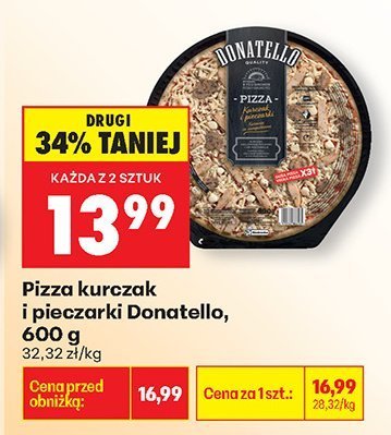 Pizza kurczak i pieczarki Donatello promocja w Biedronka