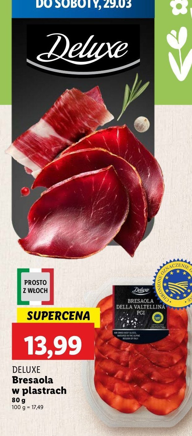 Bresaola della valtellina i.g.p. Deluxe promocja w Lidl