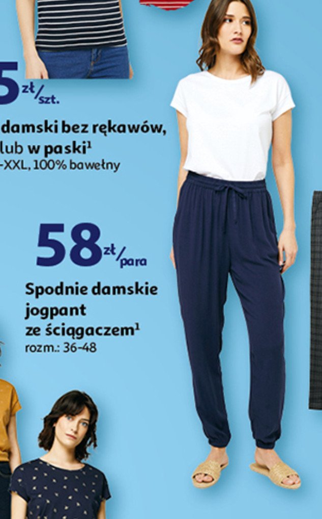 Spodnie damskie ze ściągaczami Auchan inextenso promocja