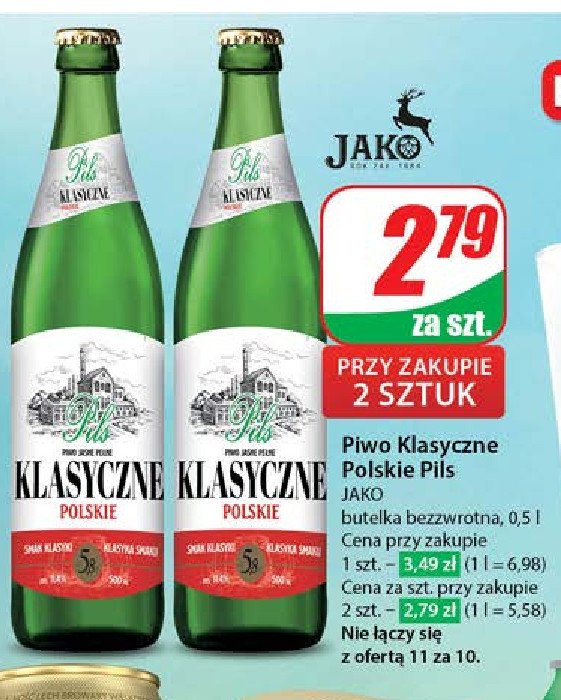 Piwo Klasyczne polskie pils promocja w Dino