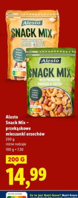 Snack Mix – przekąskowe mieszanki orzechów Alesto promocja w Lidl