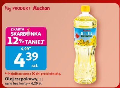 Olej rzepakowy Auchan 1l promocja w Auchan