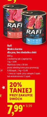 Mokra karma dla psa Rafi z wołowiną lub z królikiem bez dodatku zbóż promocja w Lidl