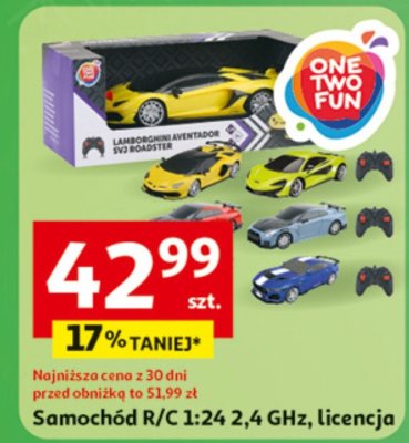 Samochód R/C 1:24 2,4 GHz, licencja One Two Fun promocja w Auchan