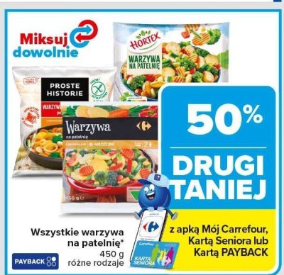Warzywa na patelnię 450 g różne rodzaje promocja w Carrefour Market
