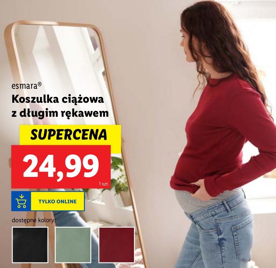 Koszulka ciążowa z długim rękawem Esmara promocja