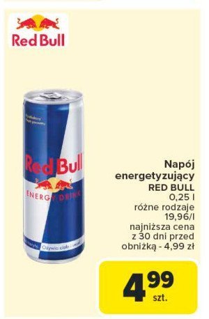 Napój energetyczny Red bull promocja w Carrefour