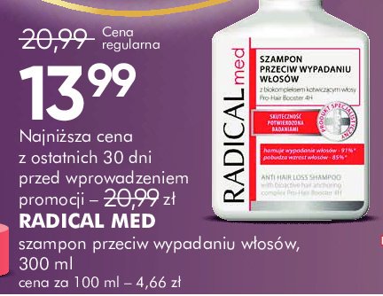 Szampon przeciw wypadaniu włosów Radical med promocja w Super-Pharm