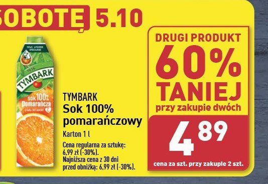 Sok pomarańczowy Tymbark 1936 promocja w Aldi