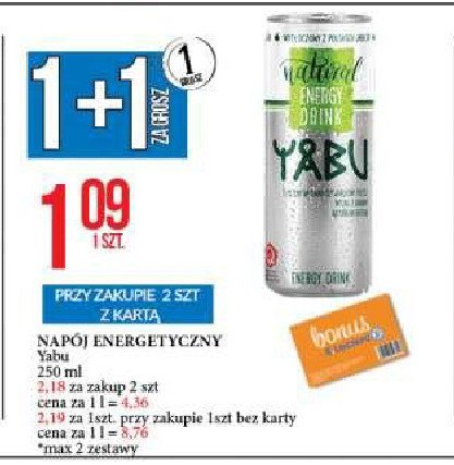 Napój Yabu natural energy drink promocja