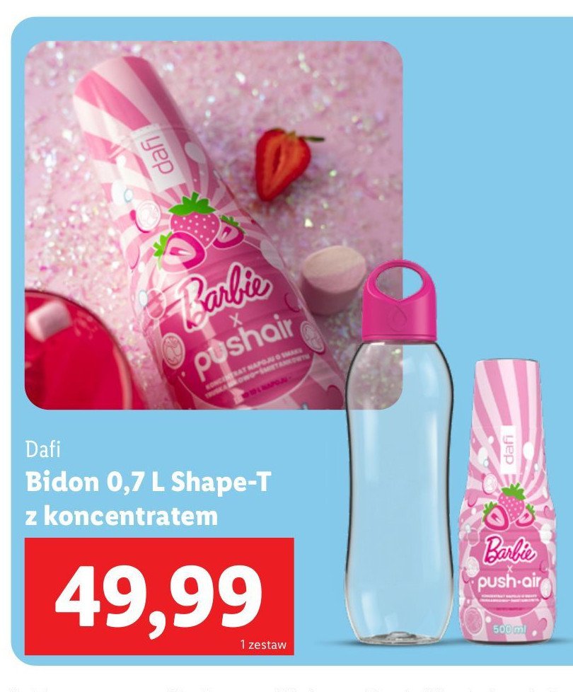 Bidon 700 ml shape-t + koncentrat barbie Dafi promocja