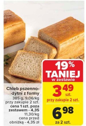 Chleb pszenno-żytni z formy promocja w Carrefour