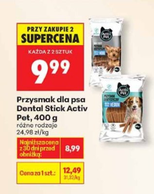 Przysmak dla psa Dental Stick Activ Pet, 400 g promocja w Biedronka